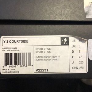 Y-3 courtside size 8.5